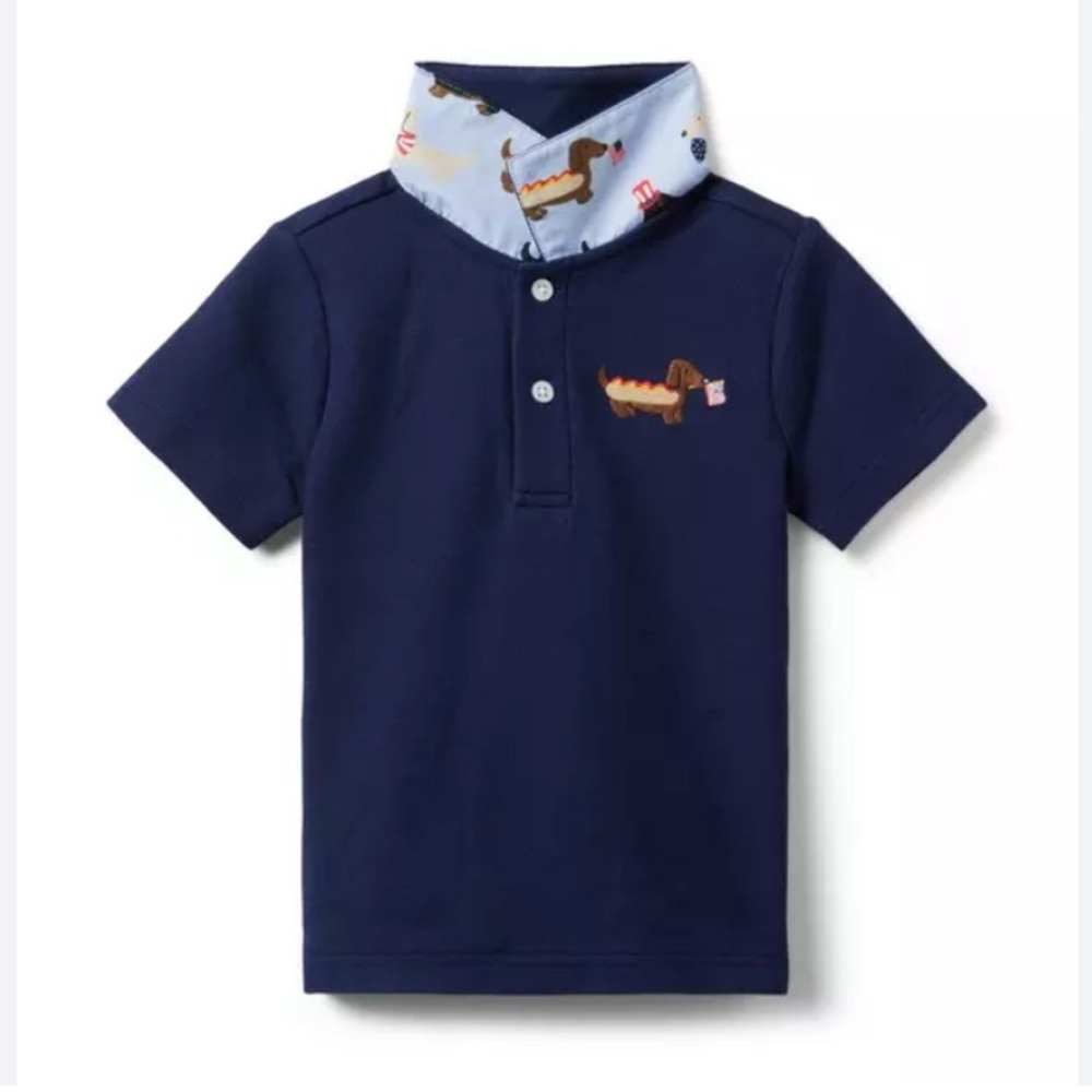 Janie and Jack Hot Dog Pique Polo